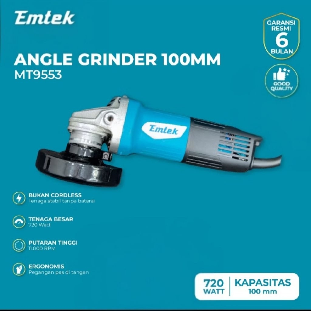 Gerinda tangan emtek 4" MT9953