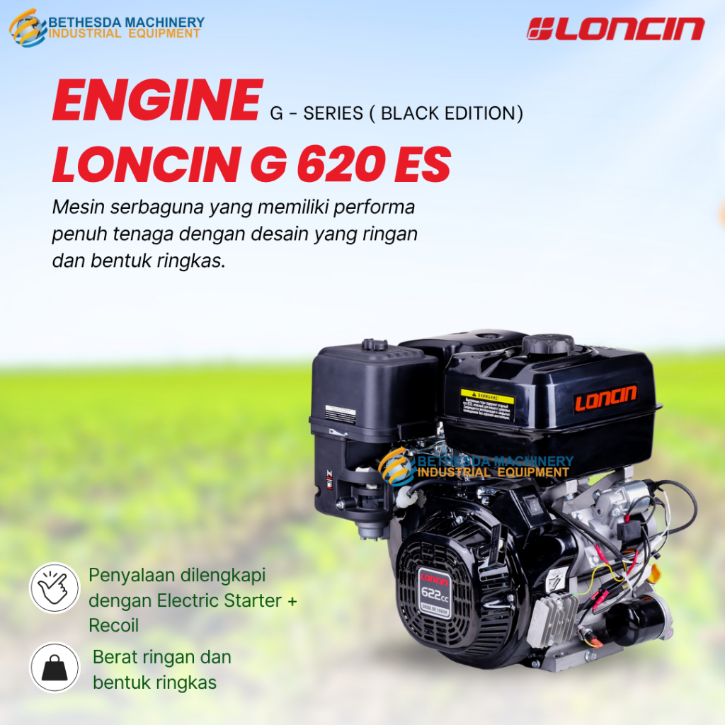 Engine Loncin G 620 Es 20 HP Mesin penggerak Serbaguna Loncin G620es Starter