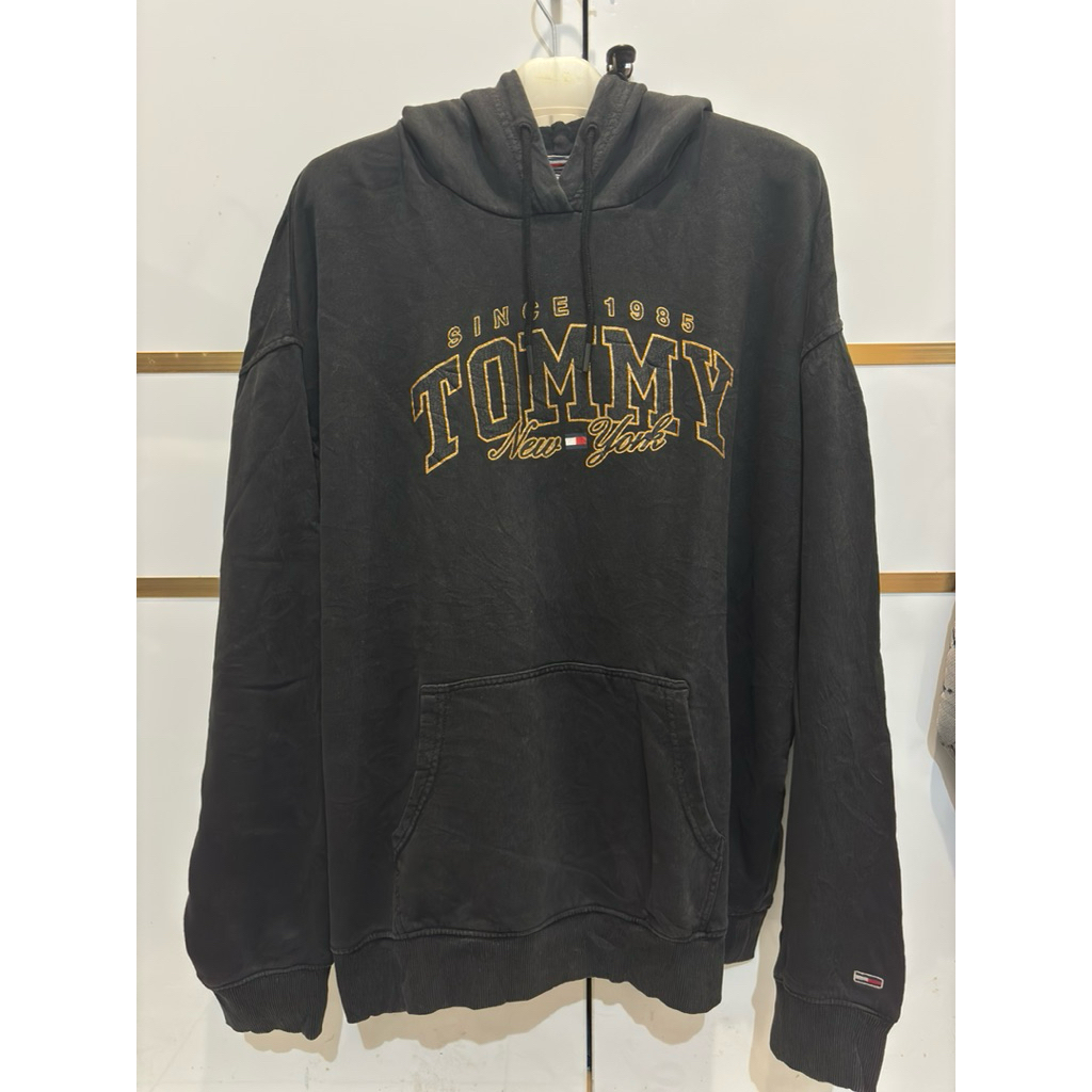 Jaket hoodie Tommy Jeans black charcoal