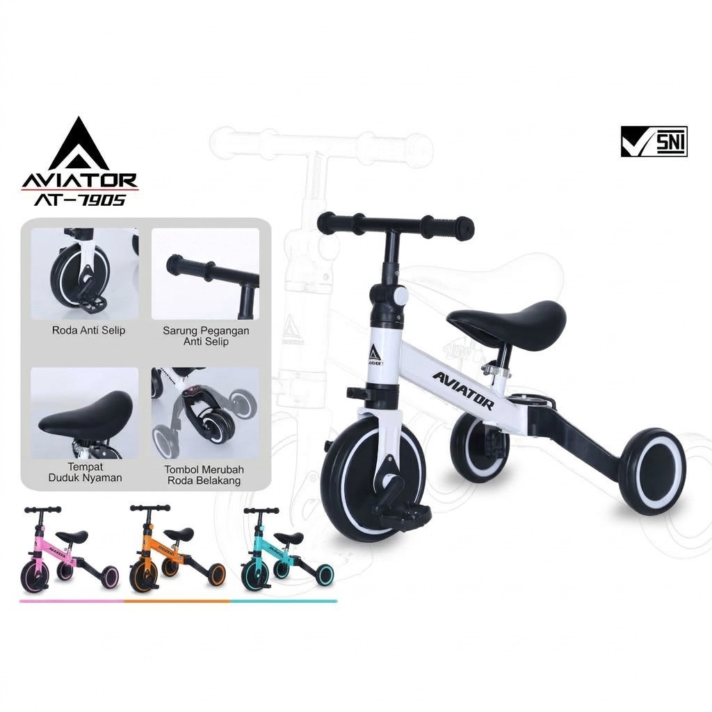 Sepeda Aviator Roda 3 | Sepeda Anak | Aviator Sepeda Anak Roda 3 | Balance Bike AT-7905
