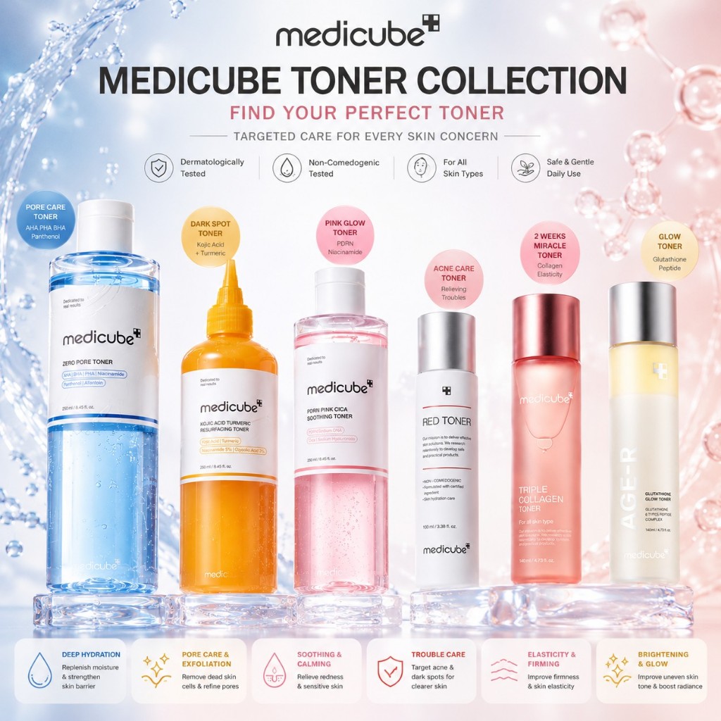 Medicube Toner/Medicube PDRN Pink CIca Soothing Toner250ml/Medicube Zero Pore Cooling Toner/Medicube