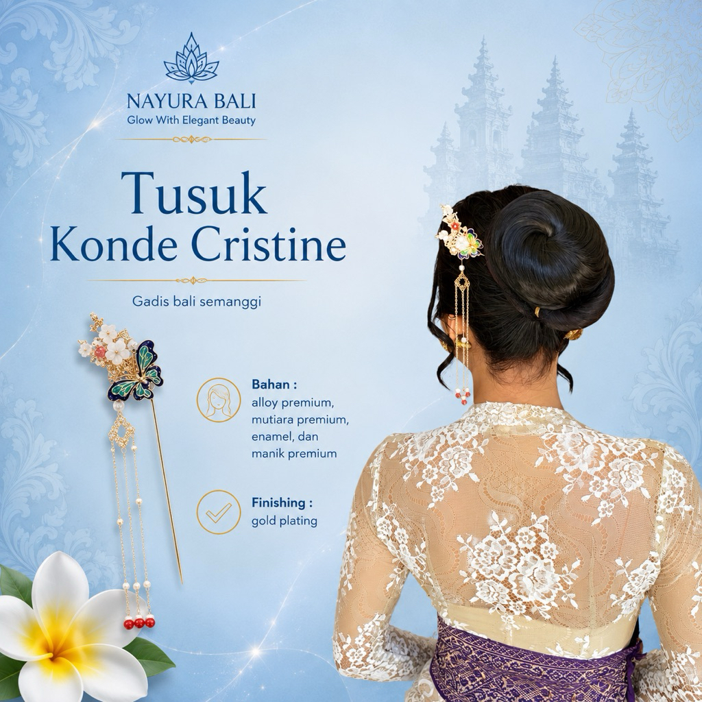 NAYURA BALI / Tusuk Konde Cristine/ Tusuk Konde Wanita / Tusuk Konde Korea / Tusuk Konde China/ Akse