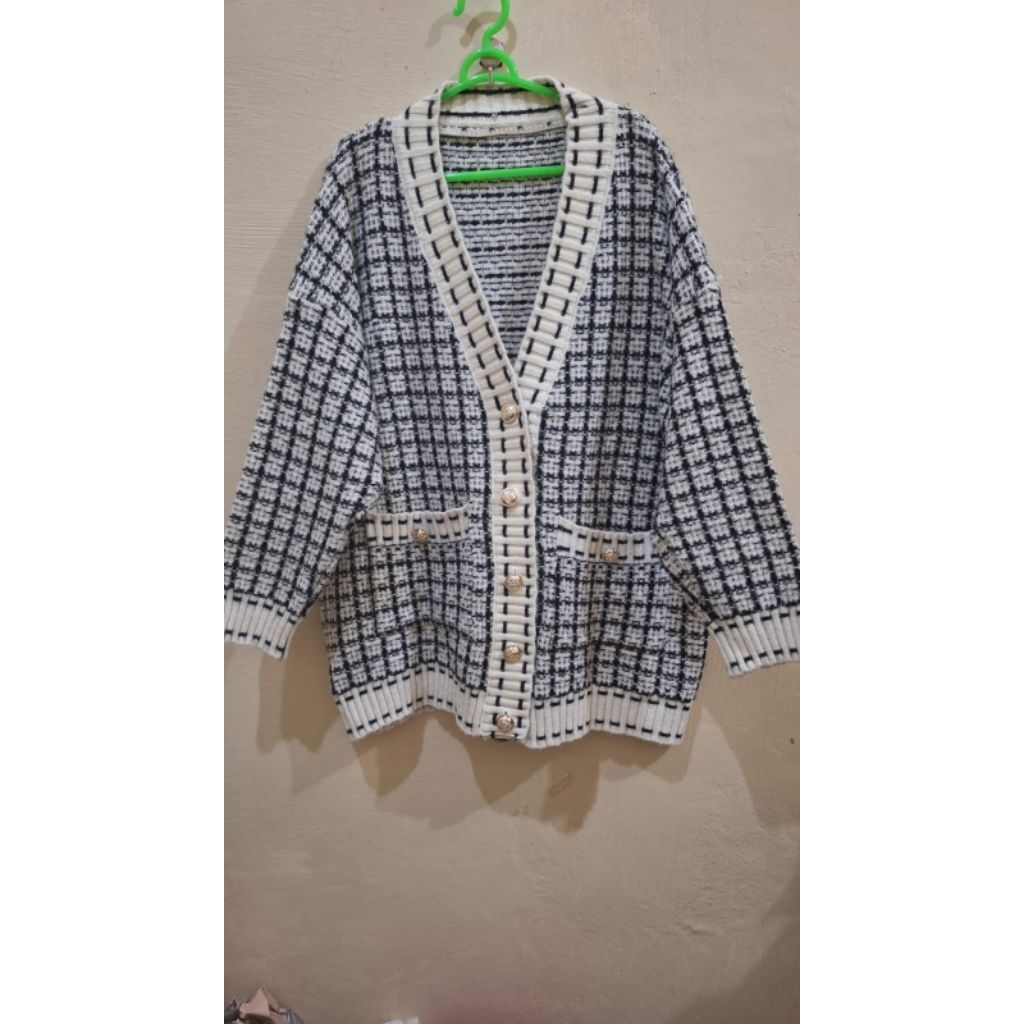 Cardigan Rajut Tweed PL