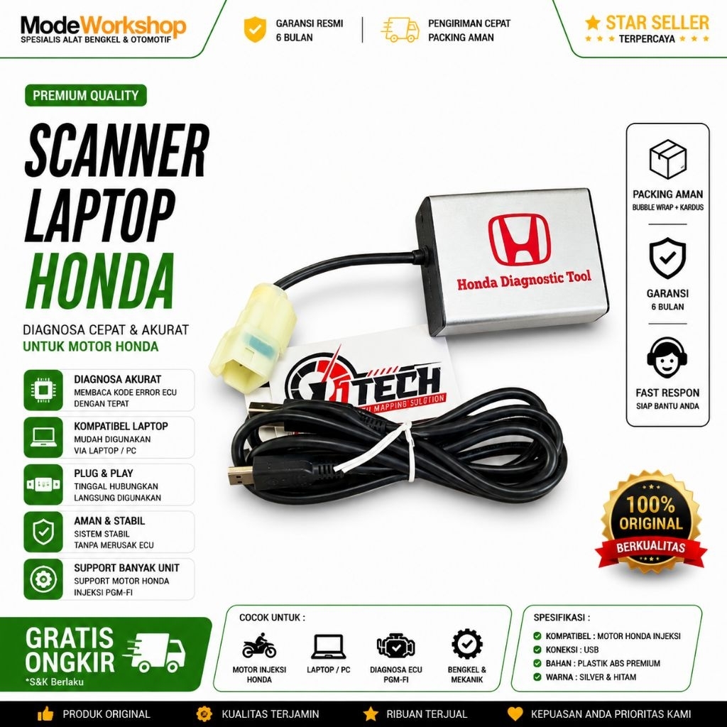 Alat scanner laptop untuk motor honda ,alat scanner motor scanner