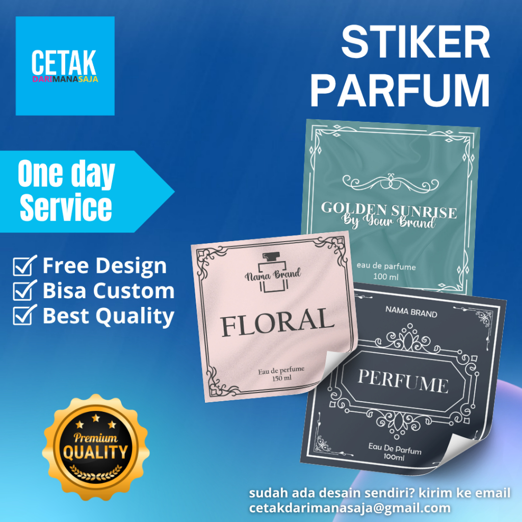 Print Sticker Label Parfum A3+ / Cetak Stiker Label Custom Murah / Print LaserA3+