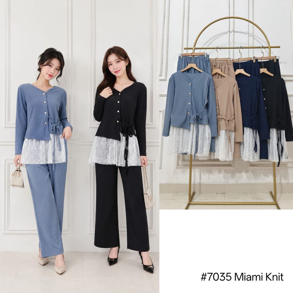 TERMURAH SETCEL MIAMI KNIT RENDA