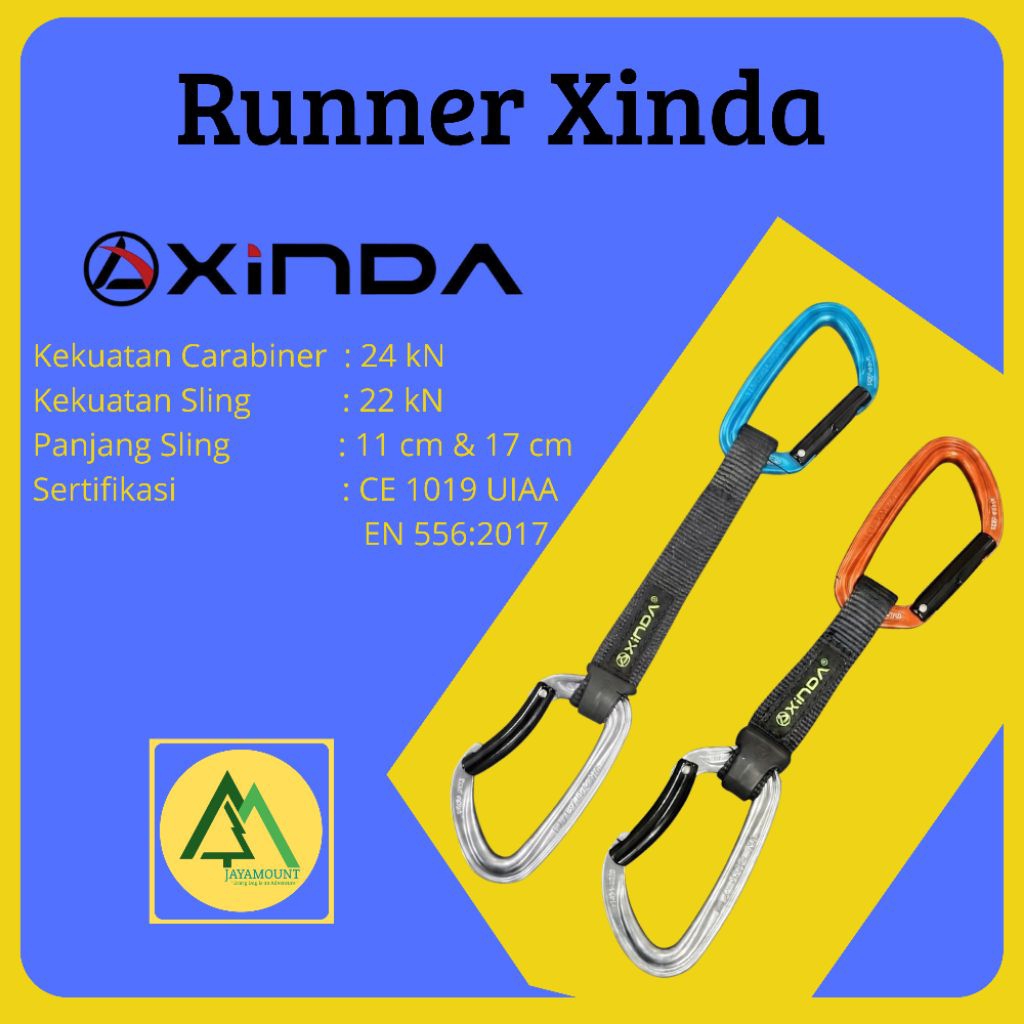 runner xinda | quickdraw xinda | runner climbing xinda | carabiner runner set | alat panjat tebing x