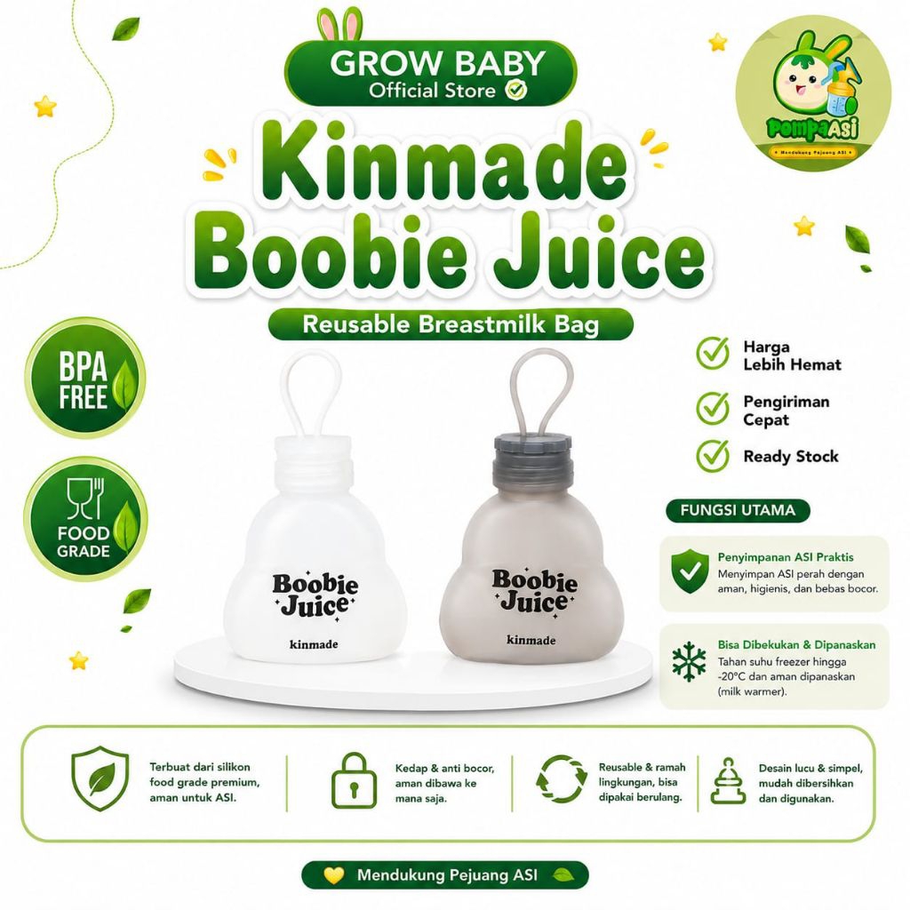 Kinmade Boobie Juice Reusable Breastmilk Bag | Kantong Asi
