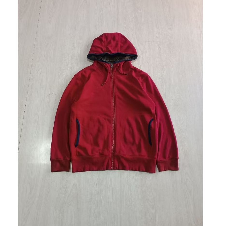 UNIQLO SHERPA ZIPPER HOODIE RED ORIGINAL