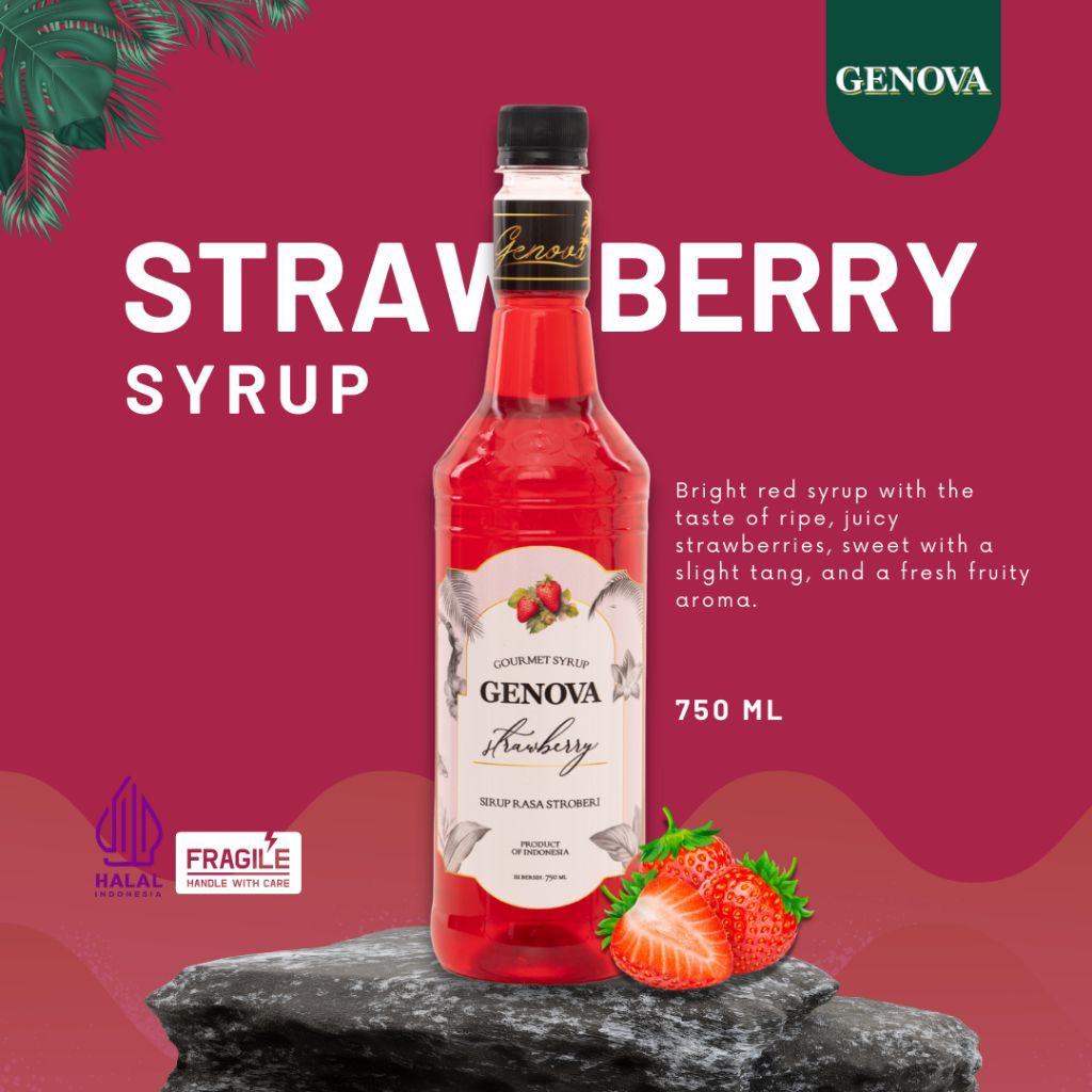 Genova syrup strawberry 750ml - Sirup genova rasa strawberry