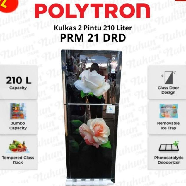 Polytron Kulkas 2 Pintu PRM 21 DRD 210 Liter 21DRD Lemari Es