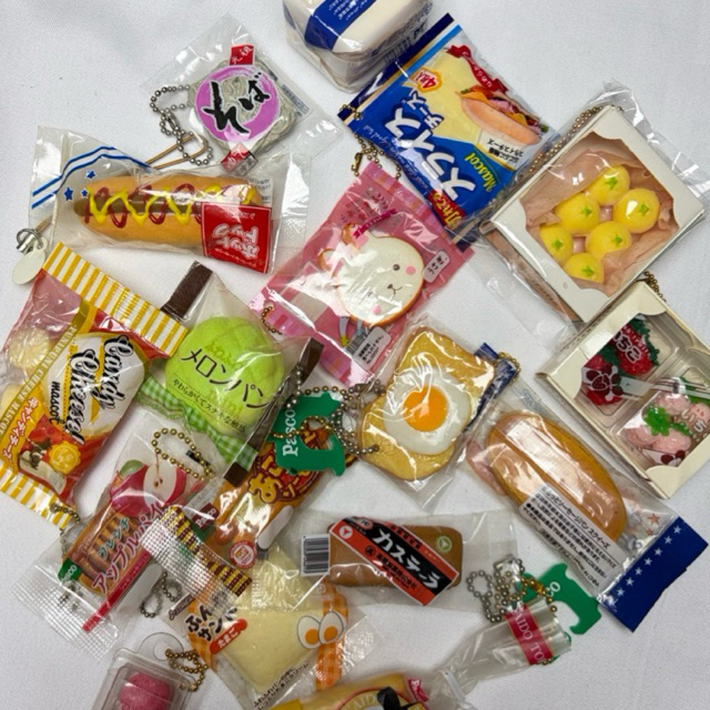(READY) trinkets foods squishy japanese keychain trinkets cute gacha