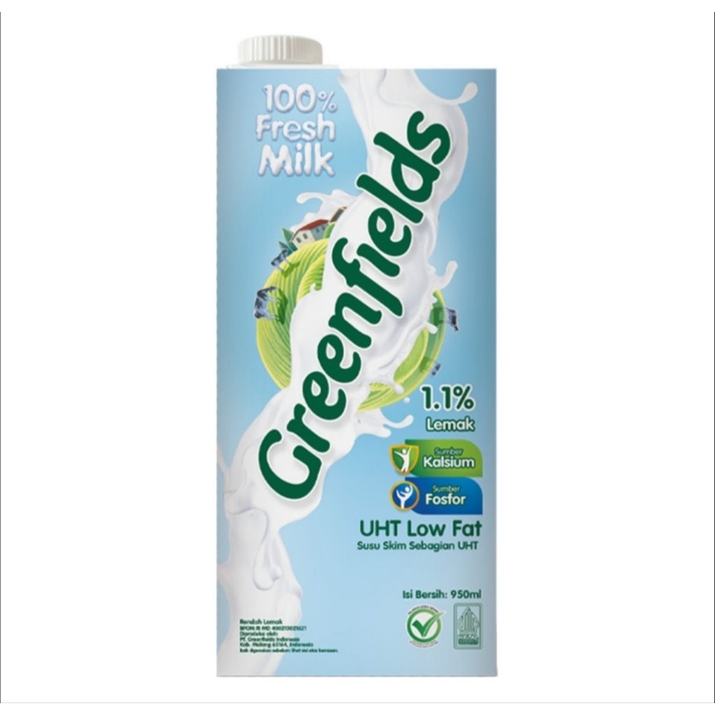 Greenfields Susu UHT Rendah Lemak Kotak 950ml