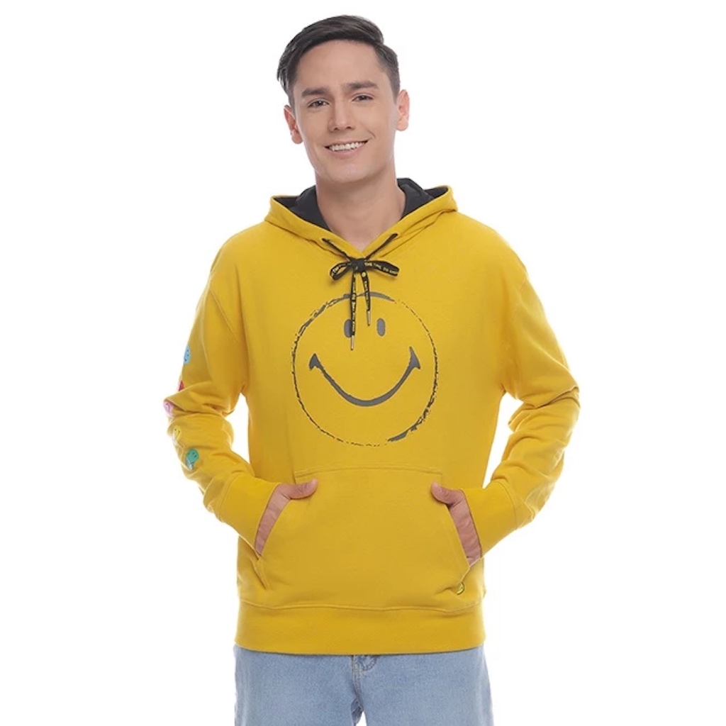 PSPGN.CO | original branded obermain x smiley buff white opg22064wh hoodie pria