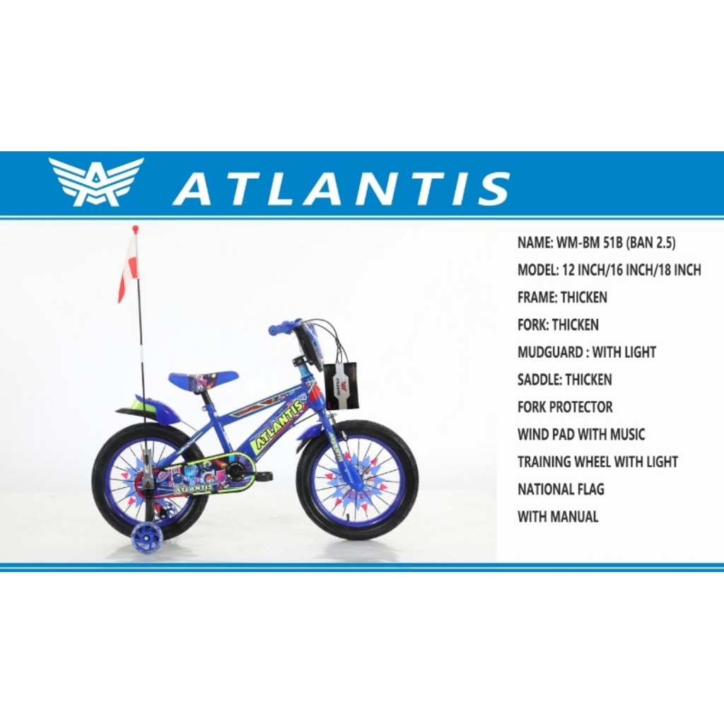 NEW sepeda anak 12inc Atlantis 12-18inc