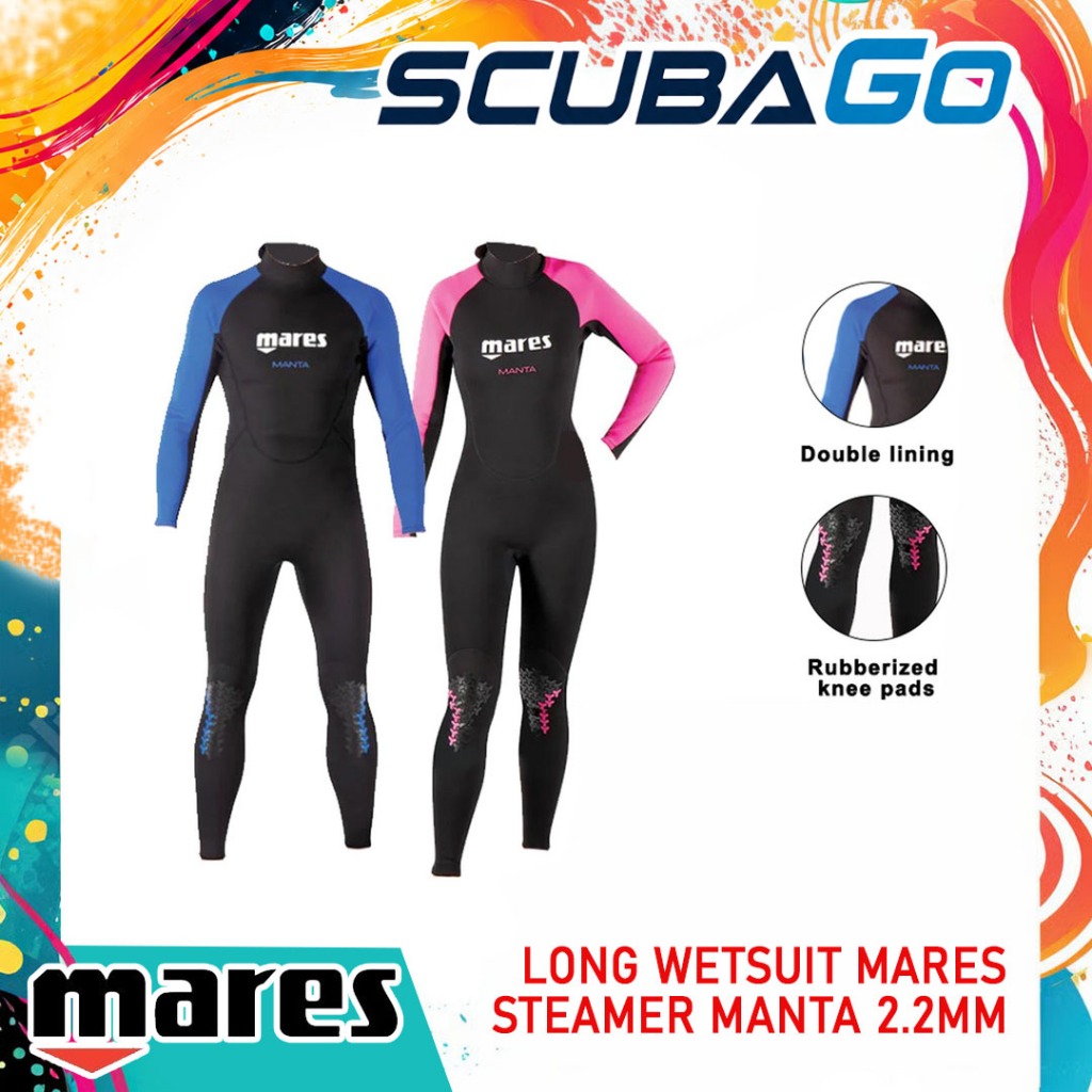 Long Wetsuit Mares Steamer Manta 2.2mm Men Women Baju Selam Panjang Scuba Diving Snorkeling Freedivi
