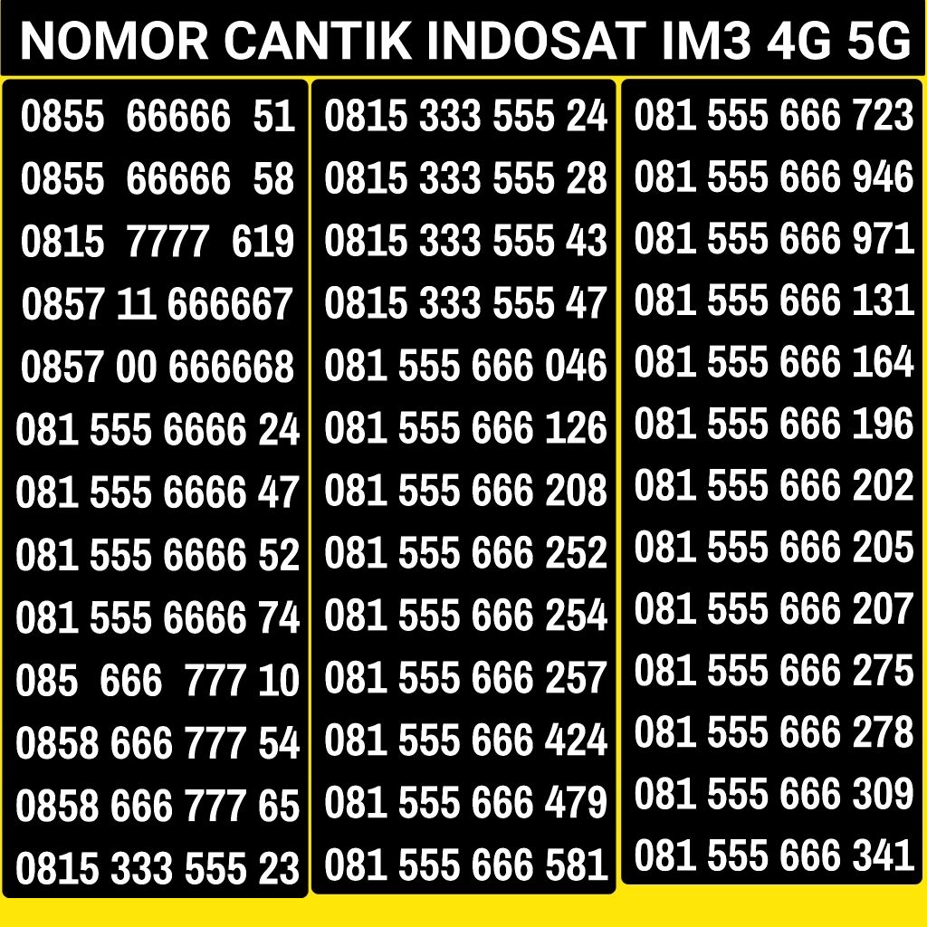 Kartu Perdana Indosat Im3 Nomor Cantik Indosat im3