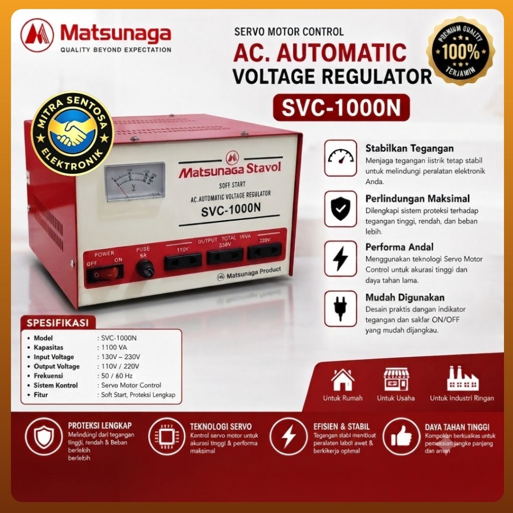 Stabilizer Matsunaga SVC-1000N Stavol 1000VA SVC1000N