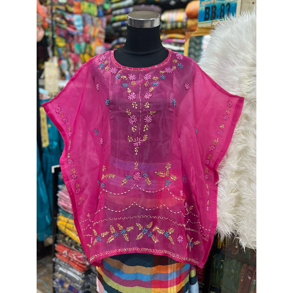 BAJU BODO ORGANZA BUNGA TABUR TERBARU