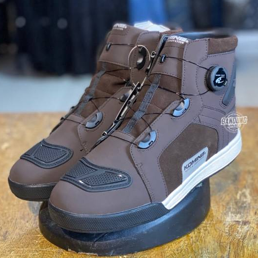 Sepatu Komine BK-300 Dial Fit WP Microfiber Sneakers - Dark Brown Komine BK300 Shoes