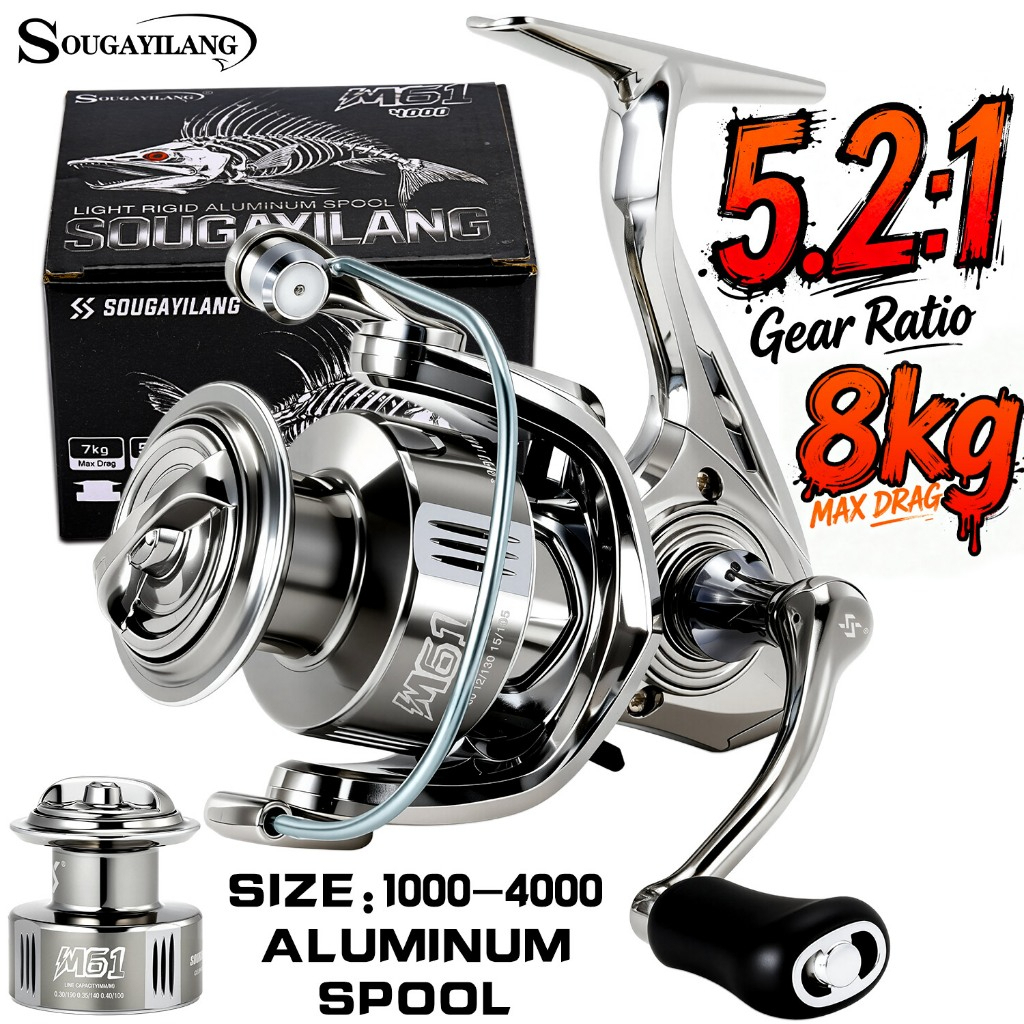 Sougayilang Reel Spinning Full Metal size 1000-4000,