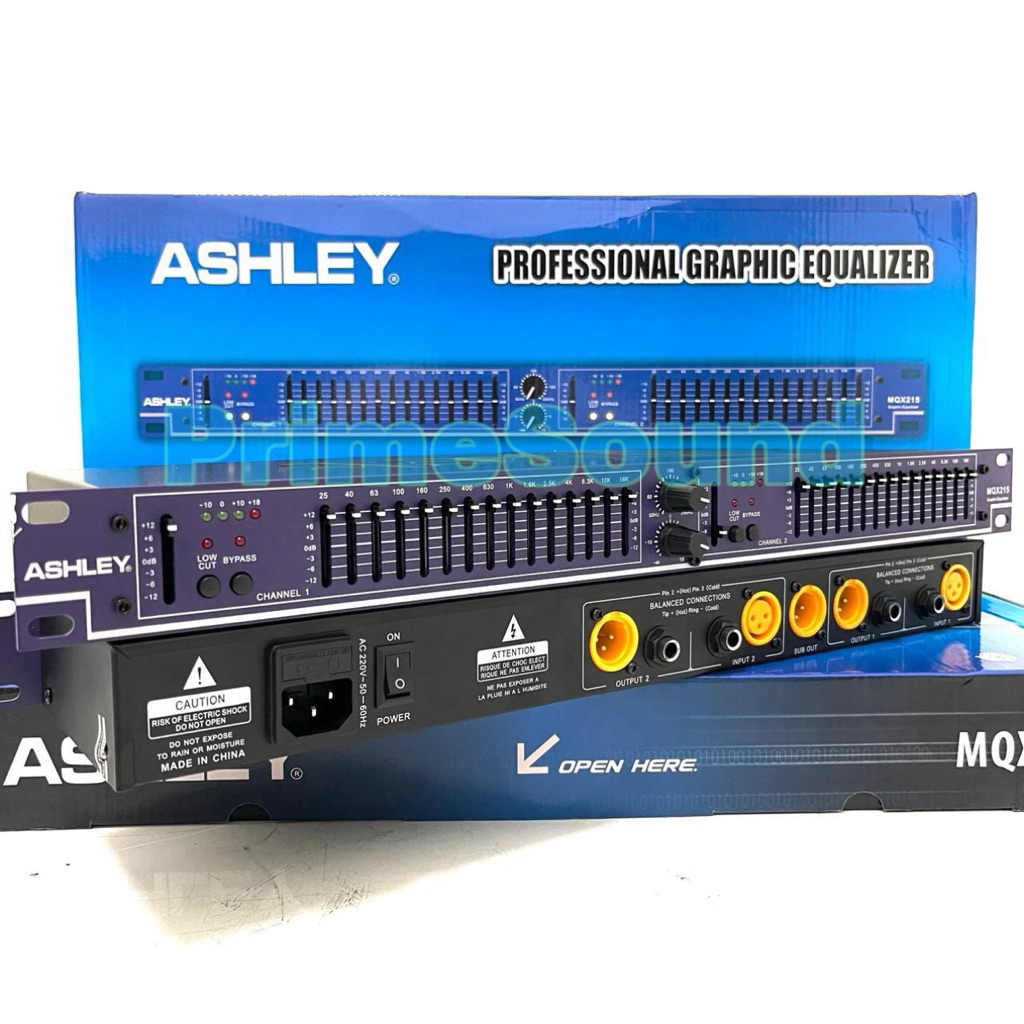 Equaliser Ashley MQX 215 Original Equalizer Ashley Mqx215 Mid Low High Equaliser 2x15 band Bagus ( B