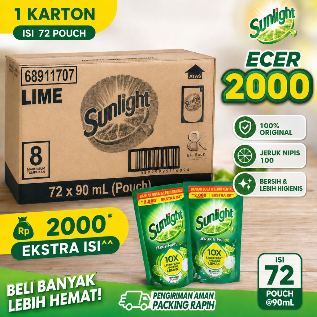 Sunlight 2000 1 Karton Isi 72 Pouch Harga Grosir Original siap jual lagi