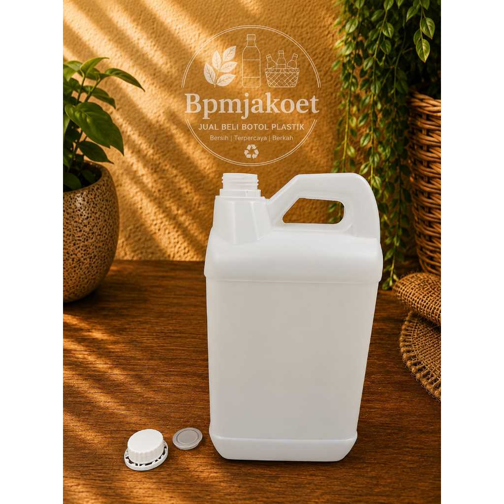 Jerigen 5 Liter Transparant / Jerigen Plastik 5 Liter Natural / Jerigen 5 Liter Minyak dengan plug d