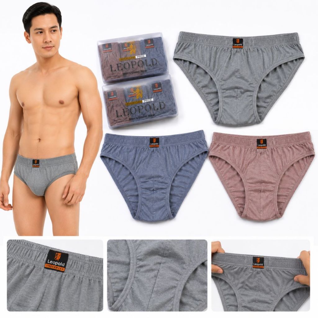 CD / Celana Dalam Pria merek Leopold 06 SATU BOX ISI 3 PCS