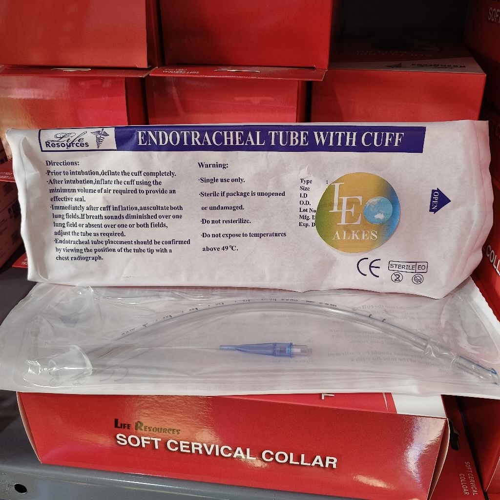 Life Resources Endotracheal With Cuff No 3 3.5 4 4.5 5 5.5 6 6.5 7 7.5 8 8.5 ETT Resources