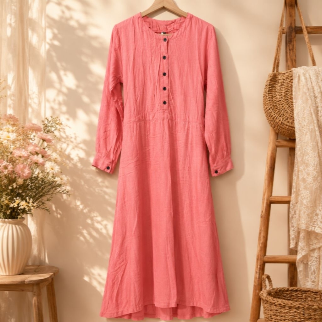 Baju Muslim Gaun Coral No Minus Preloved Wanita