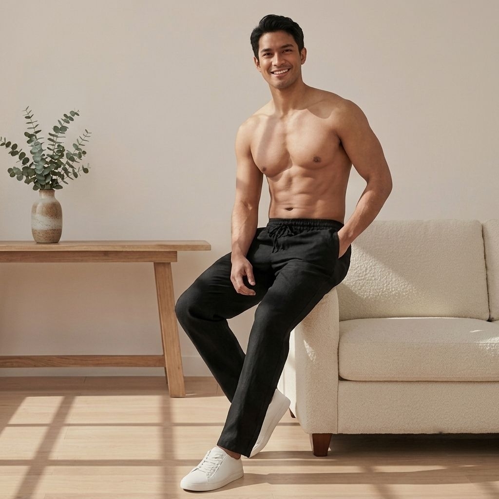 celana linen slim katun panjang pria celana katun linen peremium celana pria