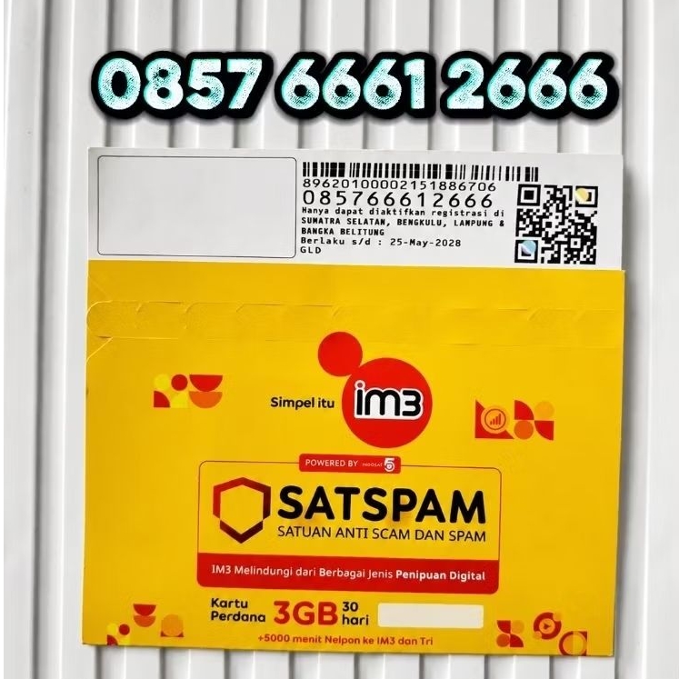 kartu indosat cantik triple 666
