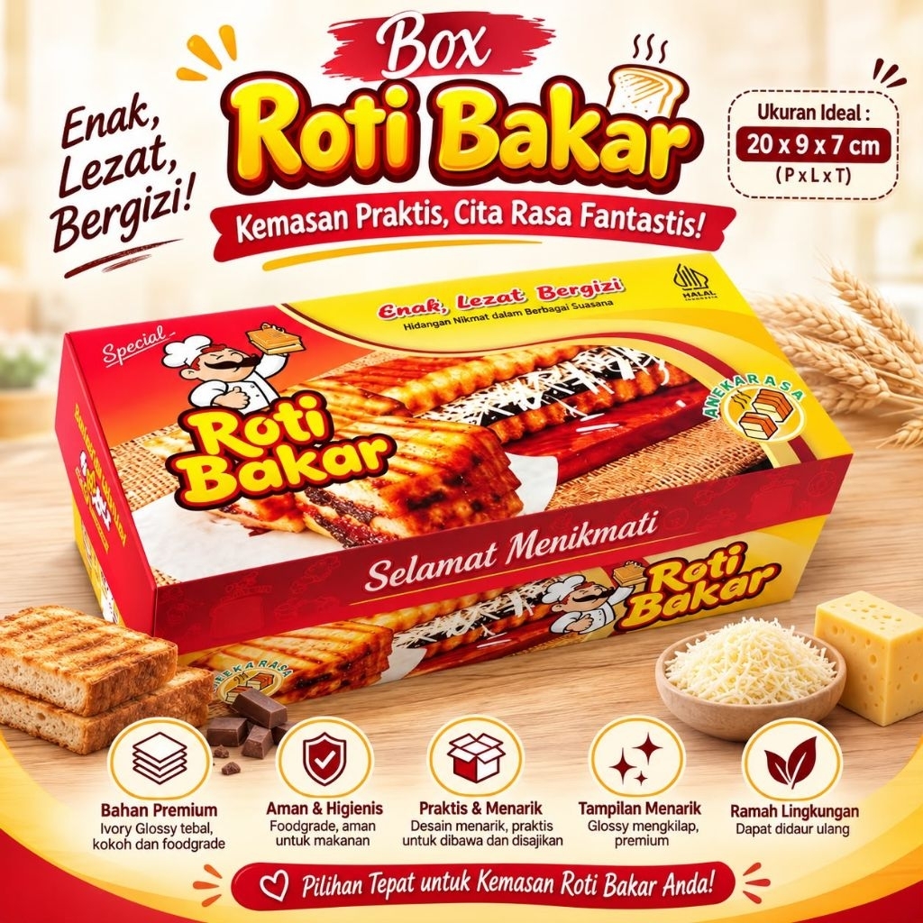 dus roti bakar | box roti bakar | kemasan roti bakar murah