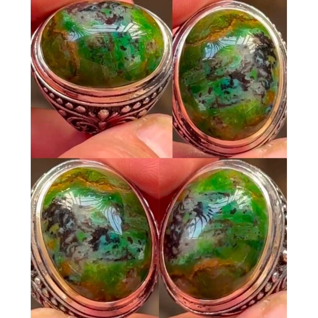 NATURAL CINCIN BATU AKIK GARUT IJO LUMUT SOLID SUPER