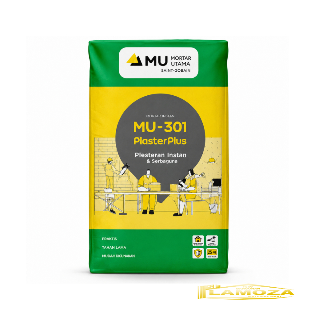 MU301 - Mortar Instan Plester & Pasang Bata 40Kg MU-301 Mortar Utama - Lamoza Material