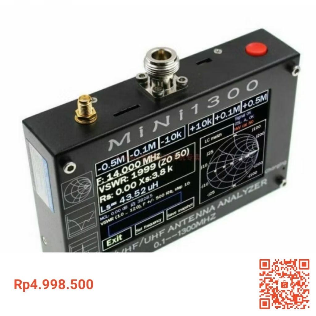 Mini1300 4.3" LCD 0.1-1300MHz HF/VHF/UHF ANT SWR Antenna Analyzer Mete