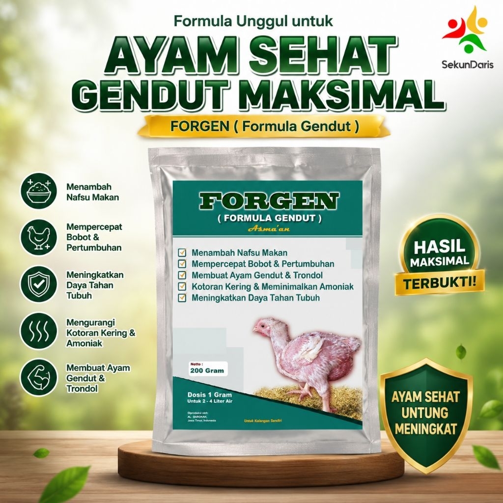 Vitamin Ayam Broiler - Forgen - Mempercepat Pertumbuhan