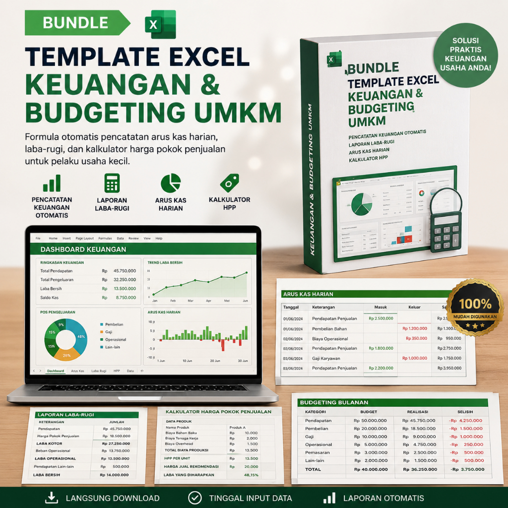 Bundle Template Excel Keuangan & Budgeting UMKM