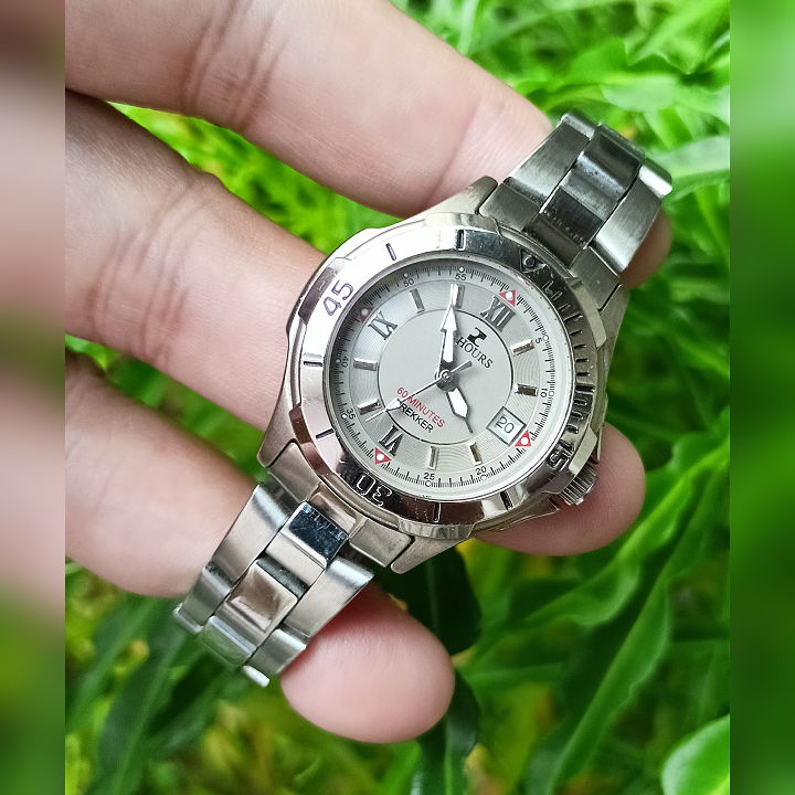 25 HOURS A5M28R Silver Watch Second Original | Jam Tangan Wanita Preloved