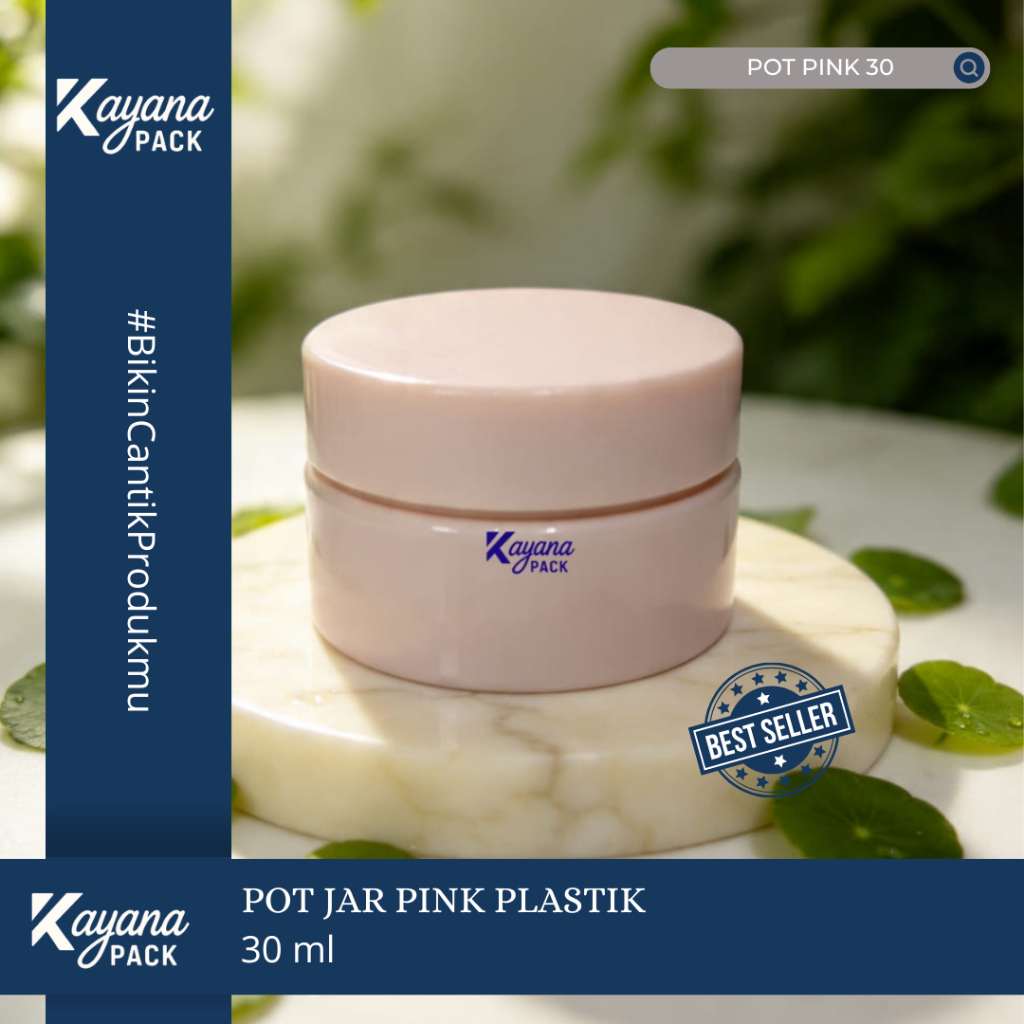POT JAR CREAM PINK PLASTIK 30ML | JAR PLASTIK KEMASAN KRIM WAJAH