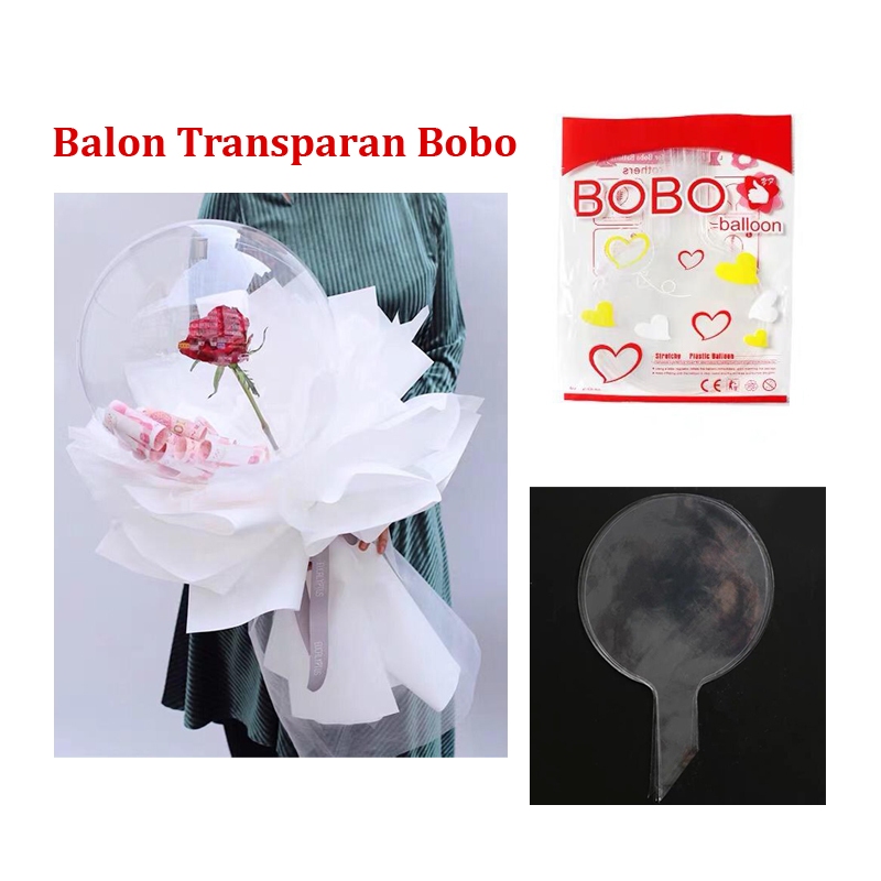 1BUNGKUS Balon Transparan PVC Bening Bobo Balloon - Dekorasi Pesta Ultah Kado Hampers BLN001