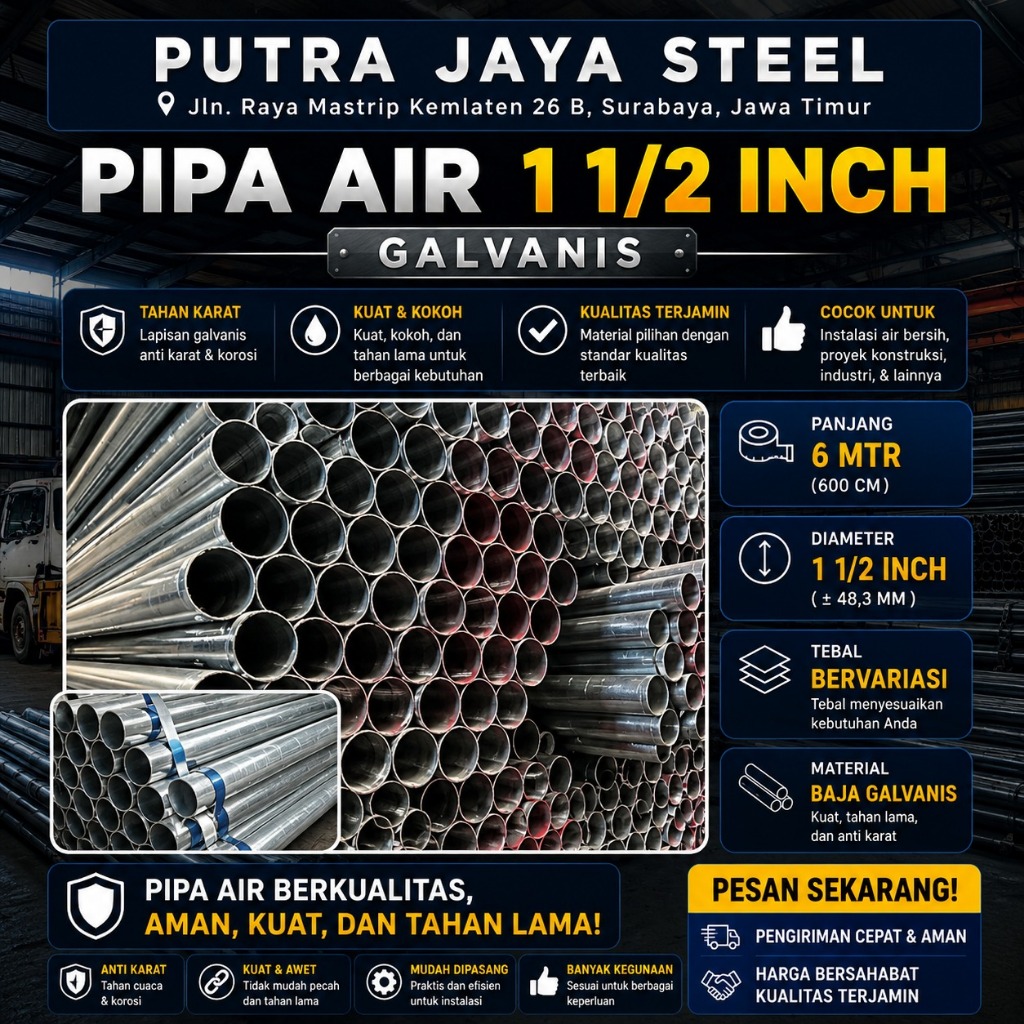 PIPA GALVANIS | PIPA AIR GALVANIS 1 1/2 INCH