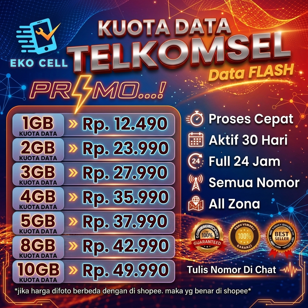 PAKET KUOTA TELKOMSEL FLASH 1GB 24 JAM DATA INTERNET MURAH