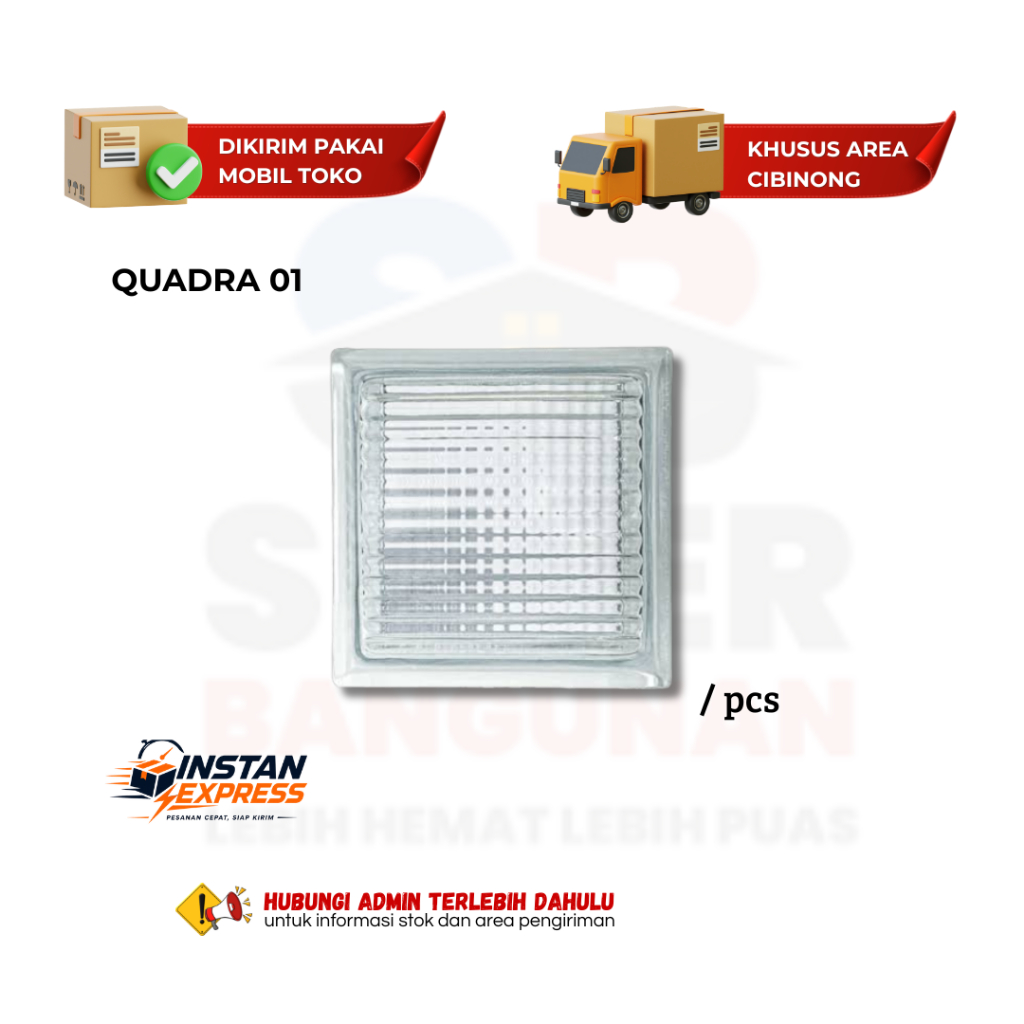 JUAL MULIA GLASS BLOCK QUADRA 01 SUPER BANGUNAN