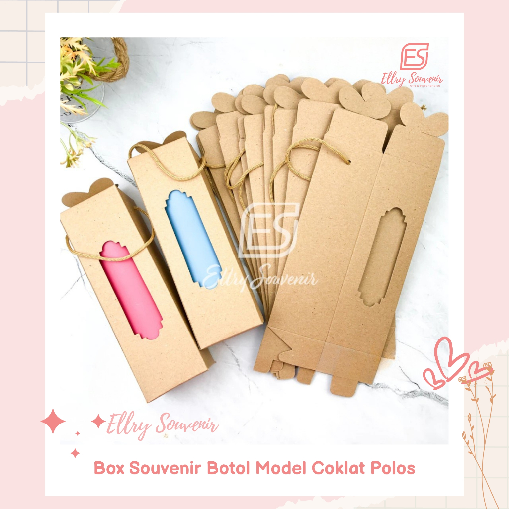 Box Souvenir Tumbler Botol Model Coklat Polos