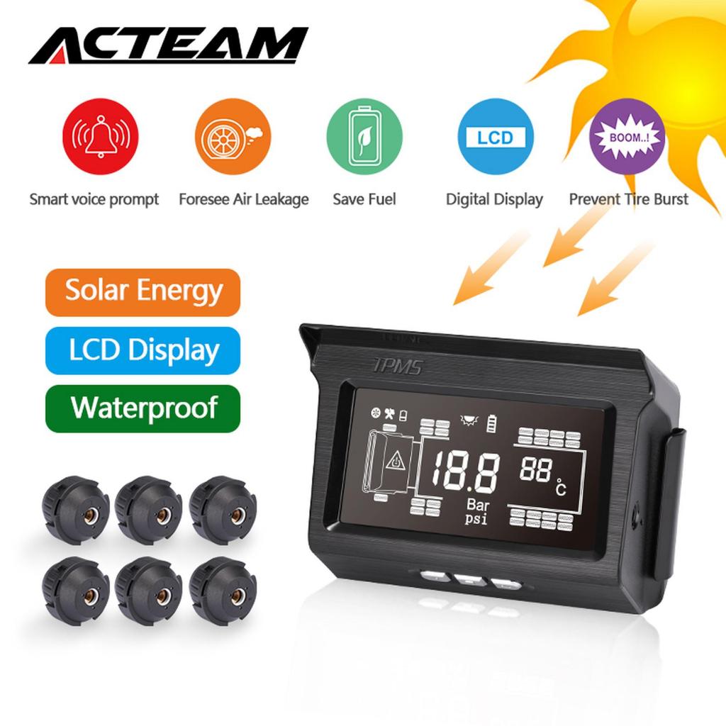 ACTEAM Pengukur Tekanan Ban/TPMS truk dan bus H2-6/Ban Truk/Bus/Tekanan Ban Panel Surya