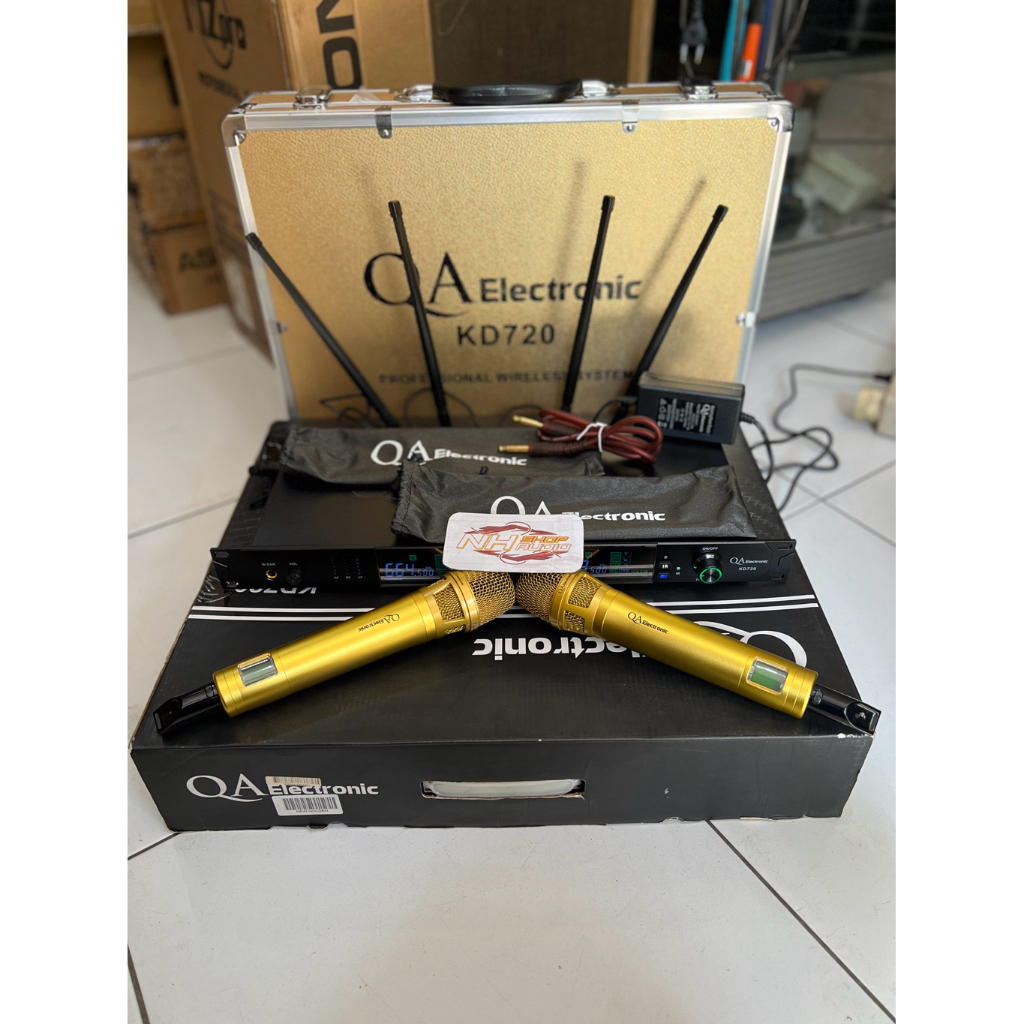 Mic Wireless QA ELECTRONIC KD720  KD 720 Warna Gold / Emas Jarak Jauh Suara Detail Mic Wireless Kd 3