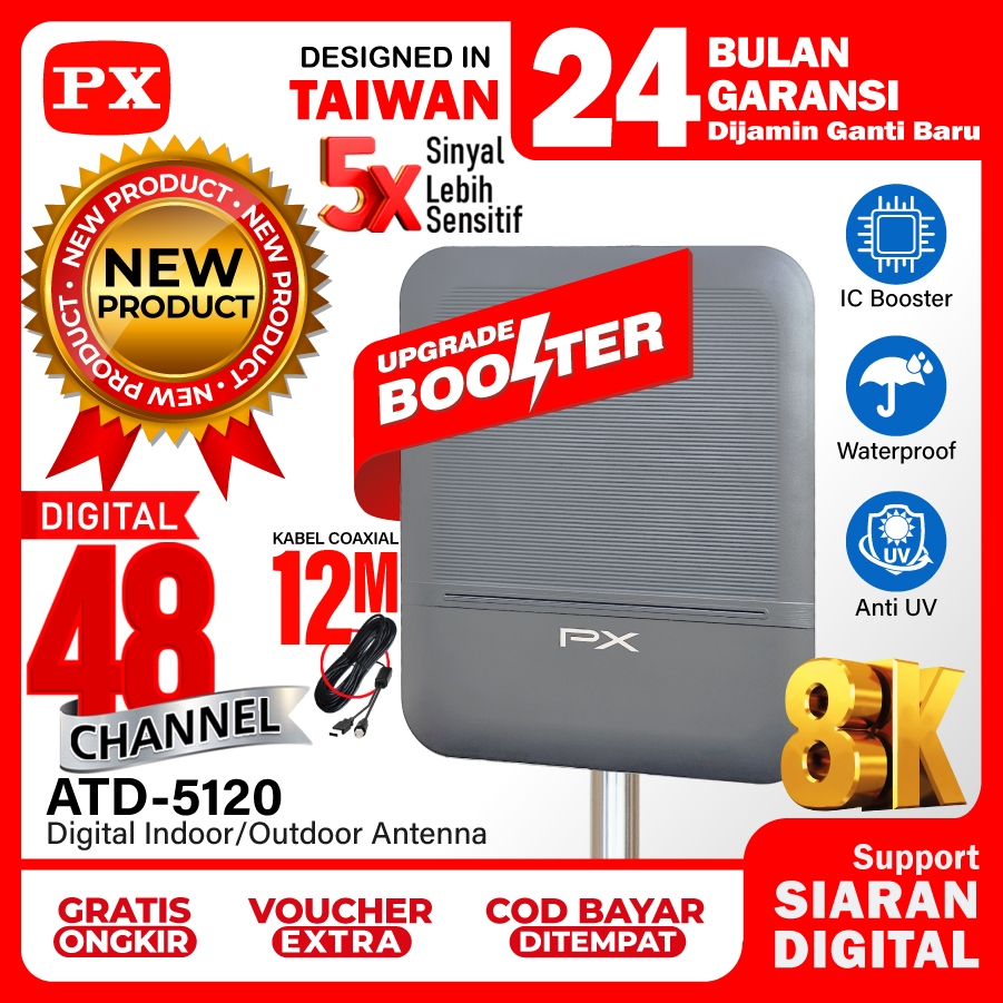 Antena TV Digital Indoor Outdoor Booster Antena TV Digital STB TV Digital Tabung Antena Digital DVBT