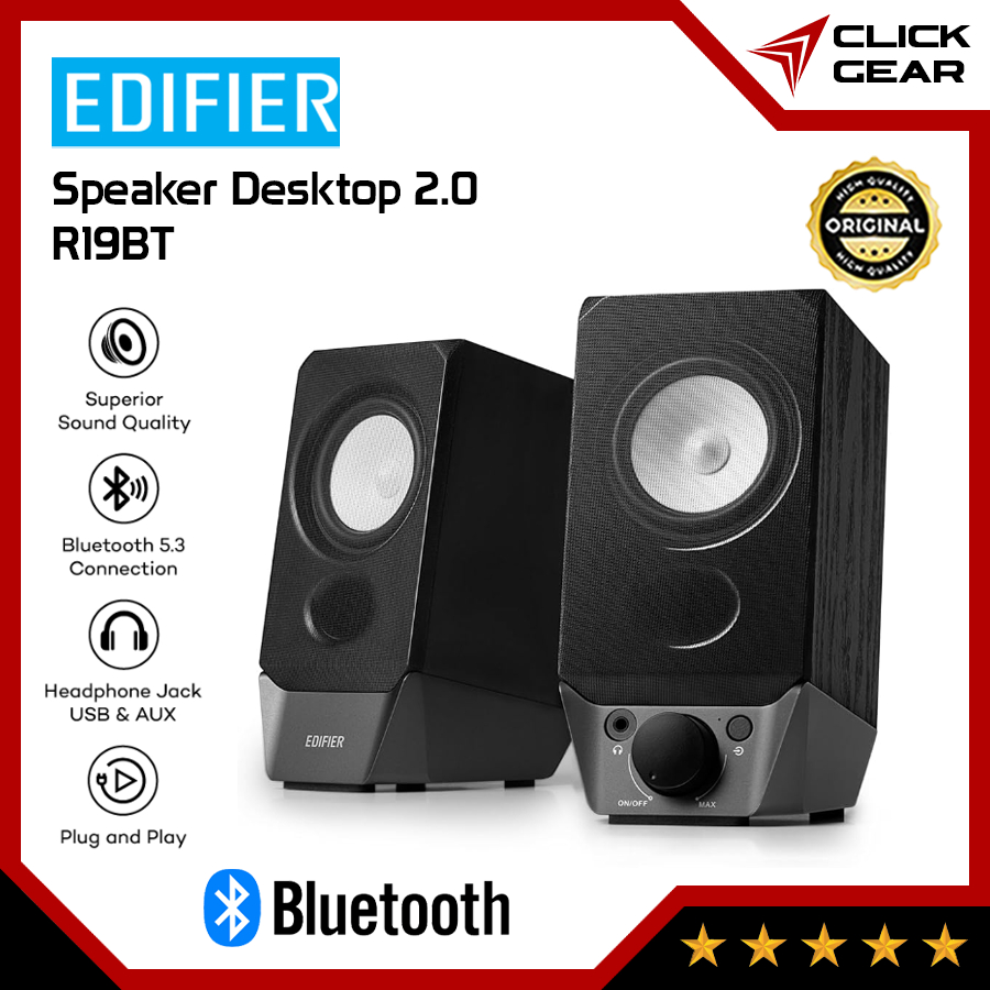 EDIFIER R19BT - Speaker 2.0 Bluetooth Active Aktif Stereo Desktop Multimedia Satelit Bass Set Office